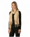 Momo Fashion Women's Cashmere Feel Oblong Fringe Scarf in Solid Colors - 7211-beige - CT18687X8MZ