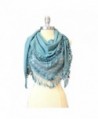SCARF_TRADINGINC Triangle Knit & Lace Fashion Scarf - Aqua - CT11GFJMGPT