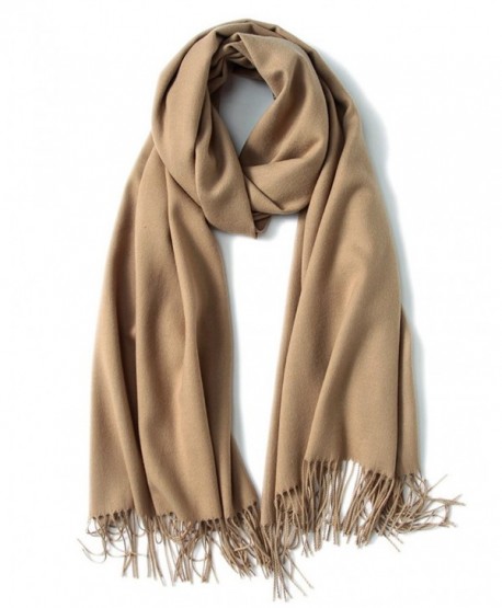 Womens Large Soft Cashmere Feel Pashmina Shawls Wraps Winter Light Scarf - Camel - CS1883U2OWL