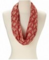 Amtal Lightweight Red & White Heart Design Chiffon Casual Infinity Scarf - CV11FQN7UCT