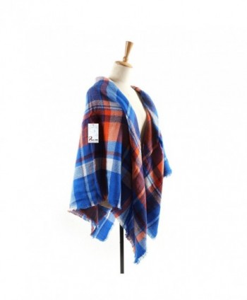 Womens Tartan Checked Pashmina Orange in Wraps & Pashminas