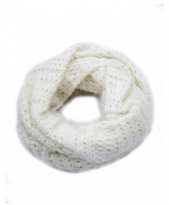 Dahlia Women's Knitted Loop Scarf - Eyelet: White - CN11PGBZP6T