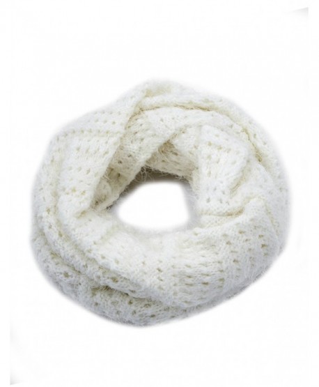 Dahlia Women's Knitted Loop Scarf - Eyelet: White - CN11PGBZP6T