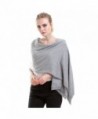 Vemolla Women Knitted Wool Solid Long Shawl Scarf Warp - Soft Grey - CV187R8RLKH