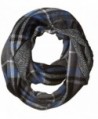 D&Y Women's Traditional Plaid Loop Scarf Reversible To Herringbone Print - Grey - CK12JOP70P1