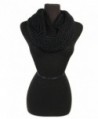 Women Crochet Softness Infinity Scarf Wrap for Winter - Black - C71281XXLCD