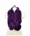 MEEFUR Women's Real Rex Rabbit Fur Winter Long Wraps - Purple - CZ12NEU8300