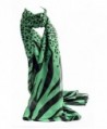 Kaisifei Color Flower Fine Silk Chiffon Scarf - Green and Black - CI12BU2W0I3