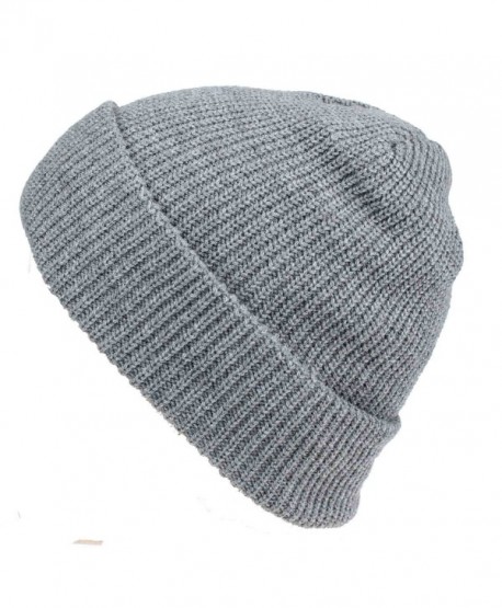 JAKY Global Unisex Thick Cable Knit Beanie Hat Winter Cap Skull Windproof For Men & Women - Grey - CP12MY8LELR