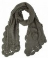 Floral Crochete Scarf - Charcoal - CO11I8K6A63