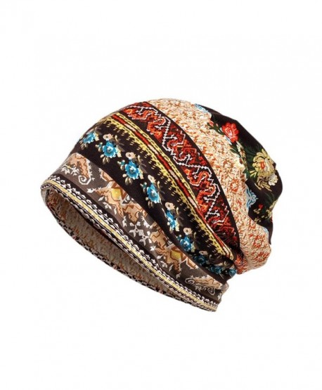 Staron Unisex Cotton Scarf Hat Ruffle Cancer Beanie Collar Turban Head Wrap Cap - Coffee - CU188YGSCES