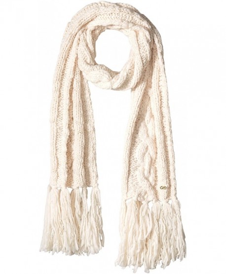 Cole Haan Women's Chunky Cable Scarf with Fringe - Ivory - CV12GA0DHFT