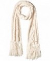 Cole Haan Women's Chunky Cable Scarf with Fringe - Ivory - CV12GA0DHFT