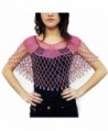 Womens Beaded Sparkle Crochet V Neck