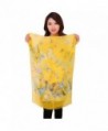 COCONEEN Women's Long 100% Silk Butterfly Scarf Headwear - Yellow - C512GIMLPCR
