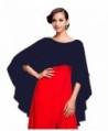 RMDress Bridal Womens Chiffon Shawl Wrap Bridal Wedding Cape Evening Prom Ball Wraps - Navy - CW184X4RN7W