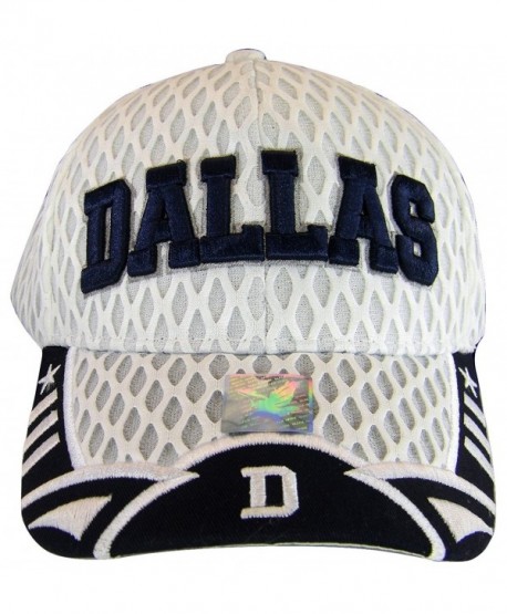 Dallas Texas Script & Stars Summer Mesh Adjustable Baseball Caps - White/Navy Script - CR184MW7H66