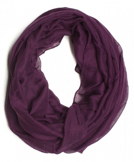 DRY77 Solid Thin Infinity Loop Scarf - Purple - C011G1149RT