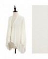 Women's Solid Gauzy Jersey Cardigan Kimono Wrap - Ivory - CU11VAU9JRP