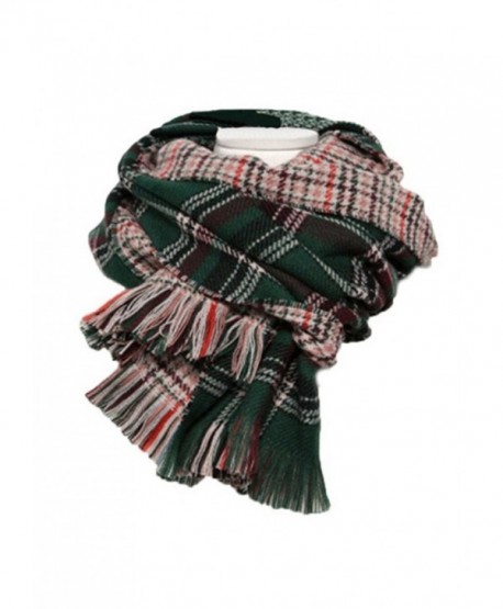 Aztec Blanket Scarf Women's Thick Knit Scarves Wraps Shawl ( Valentine's Day Promotion) - Greenblack Grid - CQ186DHQ8O2