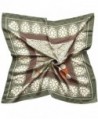 Kkusebo F289 Women's Squared Satin Paisley Printed Soft Korean Scarf - Khaki - C212O7LKMP9