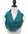 StylesILove Knitted Lightweight Infinity Fringe Womens Fashion Scarf-3 Color - Turquoise - CT126FZ2067