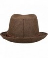 Brown Straw Fedora Summer Leather in Men's Visors