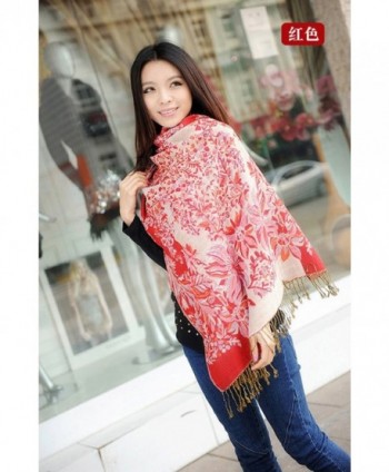 Reversible Paisley Pashmina Chinese Red