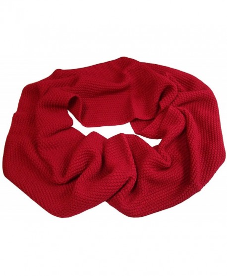 N'Ice Caps Womens Solid Chain Stitched Infinity Circle Scarf - Red - CD124DICW43