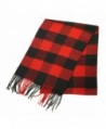 Unisex Plaid Cashmere Feel Winter Scarf 7 Comets - Buffalo Check - Red & Black - CR1874ZU0X7