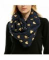 Women Soft Scarf Heart Shape Print Lightweight Shawl Bronzing Neck Wrap Scarves - Navy - CY187WK075K