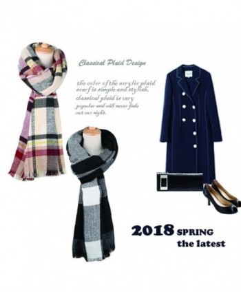 Winter Blanket Checked Scarves Oversized