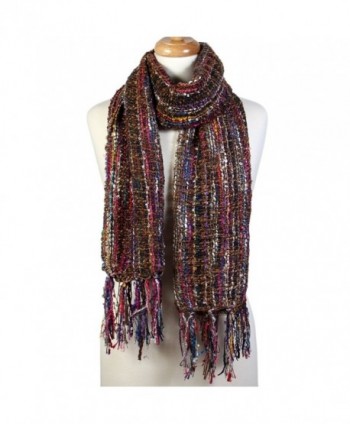 Scarfand's Multi-string Mixed Color Weave Thick Winter Long Scarf Shawl - Brown - C6187CWY5H8