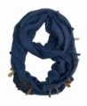 Modadorn Spring Multi Color Chevron Infinity Scarf - Tonedown Solid W/Tassels BLUE - CJ12FA41D3T