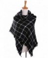 Bess Bridal Women's Plaid Blanket Winter Scarf Warm Cozy Tartan Wrap Oversized Shawl Cape - Black - CE186HL7289