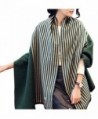 Soft Warm Women's Stylish Tartan Warm Blanket Scarf Gorgeous Shawl Wrap - Green Stripe - CL1880K96X5