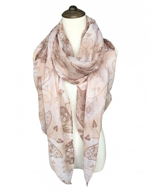 DOCILA Animal Pattern Scarvrs- Womens Butterflies Pretty Wrap Scarf - Khaki - CA17X6RTXQD