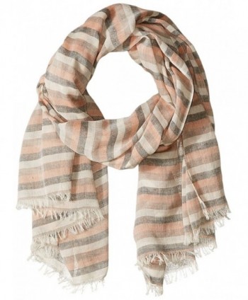 D&Y Women's Distressed Stripe Oblong Scarf - Orange - CD12O1MTM70