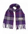 Plaid Cashmere Feel Classic Soft Luxurious Winter Scarf For Men Women - Purple - C418827YT5Z