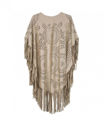 Frenshion Womens Hollow Asymmetric Fringed in Wraps & Pashminas