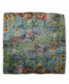 Dahlia Women's 100% Luxury Silk Scarf - Gustav Klimt's Famous Painting - Farm Garden With Sunflowers - C21108ELTLT