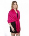 Gilbin Luxurious Solid Colors Soft Pashmina Shawl Wrap Stole - Fuschia - C811XUHHB4F