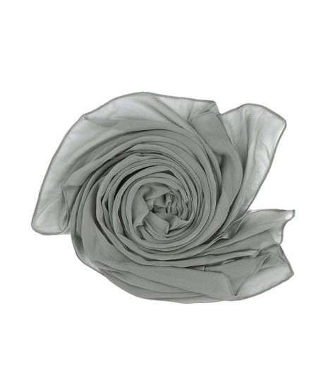 Elegant Chiffon Scarf Wrap Wedding Bridal Party Occasion Prom - 28 Colours - Silver Coin - CL186QYA3MZ