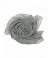 Elegant Chiffon Scarf Wrap Wedding Bridal Party Occasion Prom - 28 Colours - Silver Coin - CL186QYA3MZ