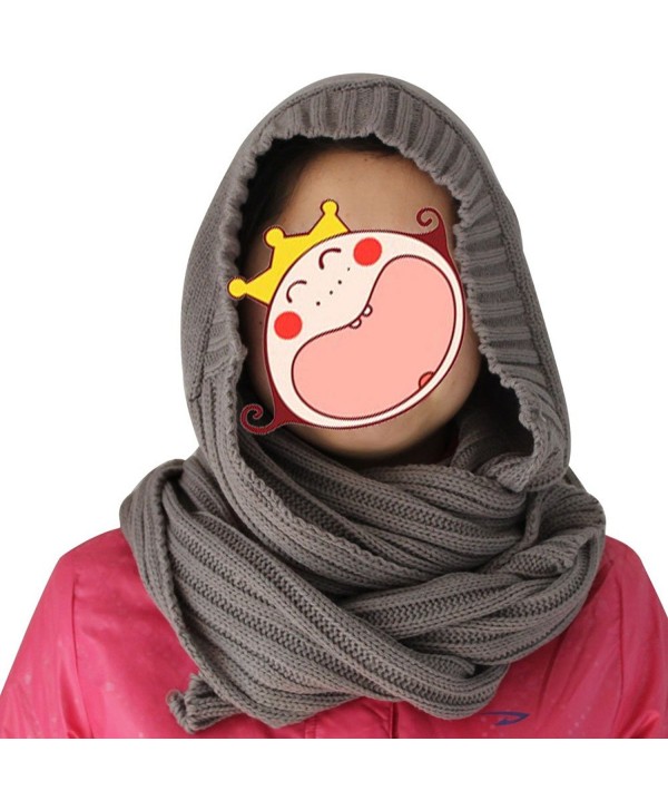 eYourlife2012 Winter Unsex Women's Knitted Hat Set 2in1 Wrap Scarf Outdoor Warm - Gray - CM11HI5S6DZ