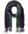 La Fiorentina Women's Ombre Pleated Muffler Scarf - Blue/Green - CU11DXYQTRZ