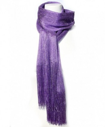 KMystic Sheer Glitter Sparkle Fringed in Fashion Scarves