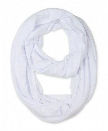 corciova Light Weight Infinity Scarf with Solid Colors - White - CV126L5CC9V