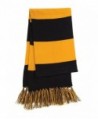 Dri-Wick Knit Stripe Scarf with Fringe - Black/Gold - CQ18882IGTE