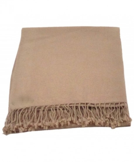 CJ Apparel Solid Color Design 100% High Grade Wool 2 Ply Shawl Pashmina Scarf NEW - Brown - CP12F62Z0XZ